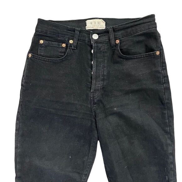 We The Free People Black Distressed Skinny Jeans 27 - Picture 2 of 9